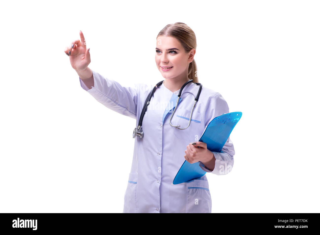 Young woman doctor isolated on white background Stock Photo - Alamy