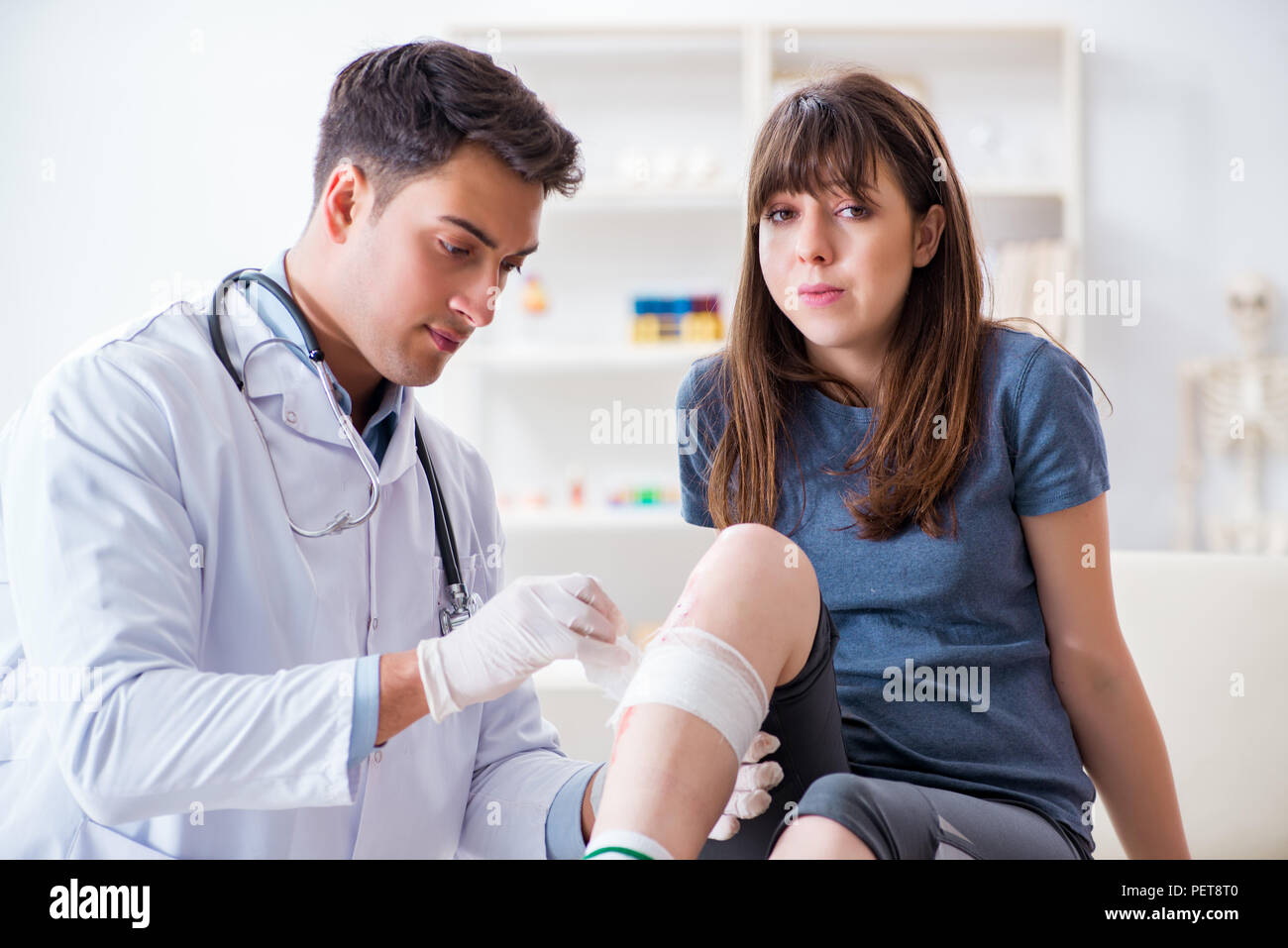 Patient visiting doctor after sustaining sports injury Stock Photo Alamy