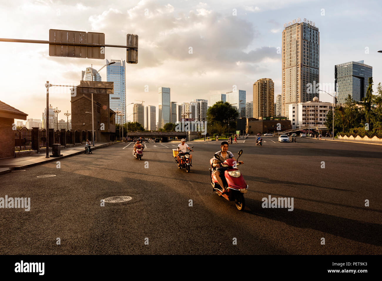 Downtown of Chengdu, Sichuan, China. Chengdu is the largest and the fastest growing city in South West China. Stock Photo