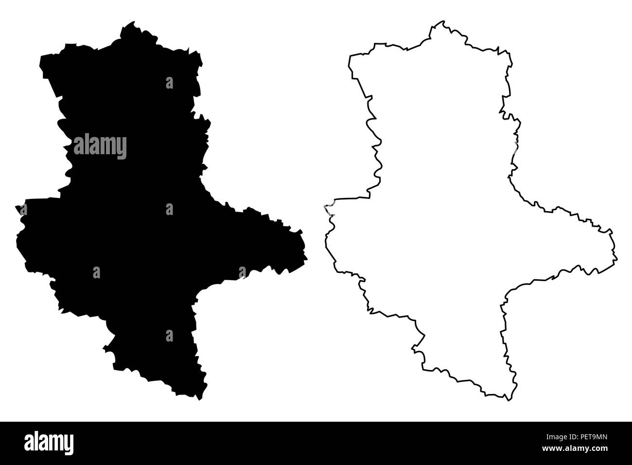 Saxony-Anhalt (Federal Republic of Germany, State of Germany, Land Sachsen-Anhalt) map vector illustration, scribble sketch Saxony-Anhalt map Stock Vector