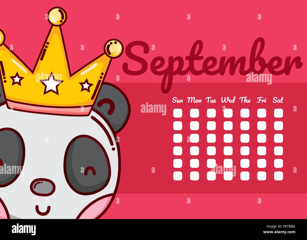 Cute calendar with animals Stock Vector Image & Art Alamy