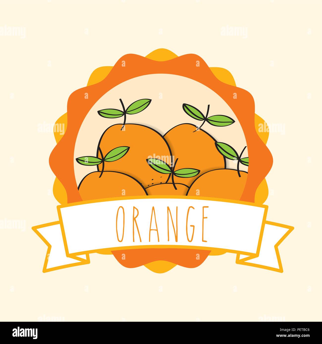 fresh orange natural fruit organic emblem design Stock Vector Image ...