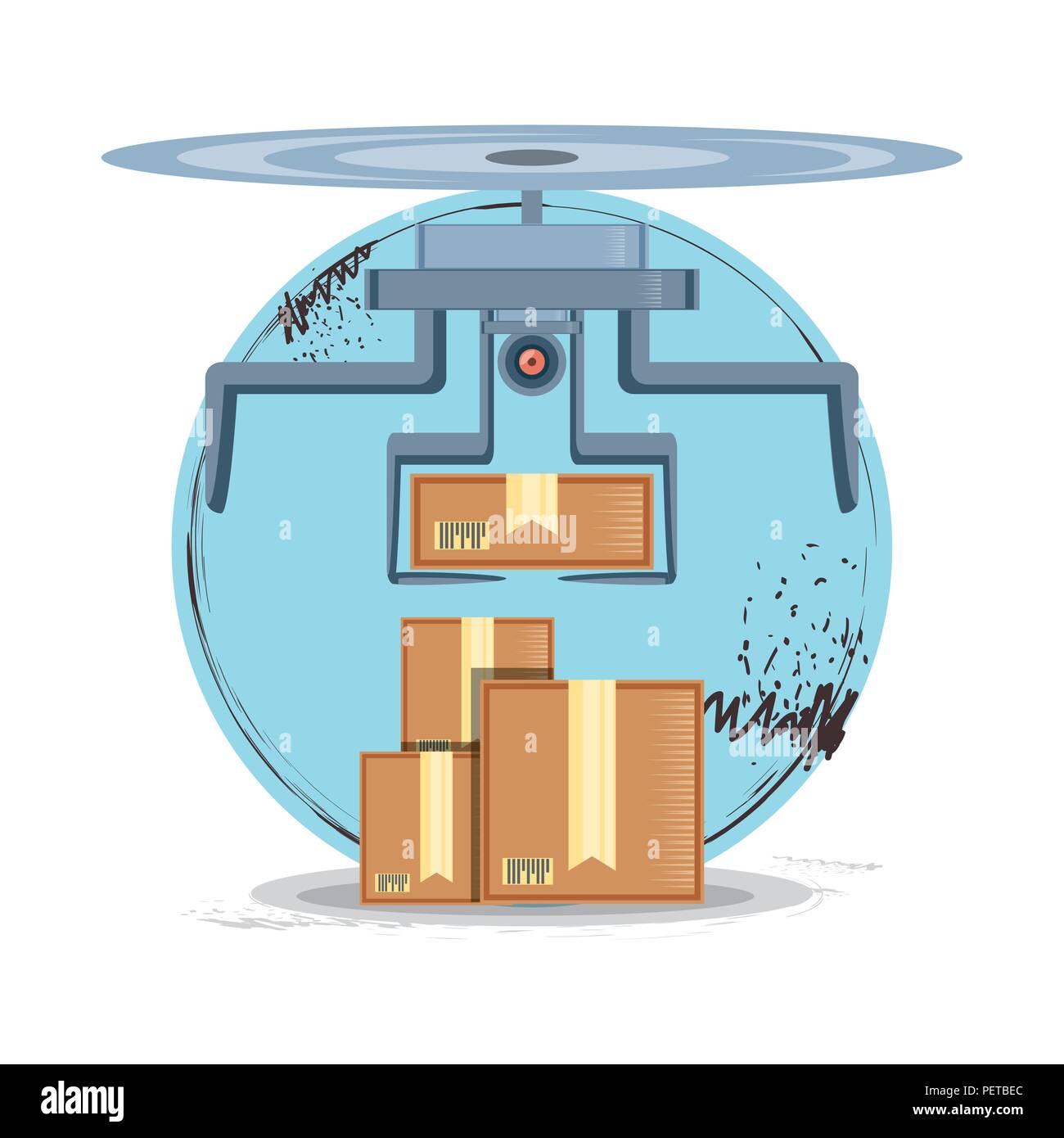 drone delivery service with box vector illustration design Stock Vector ...