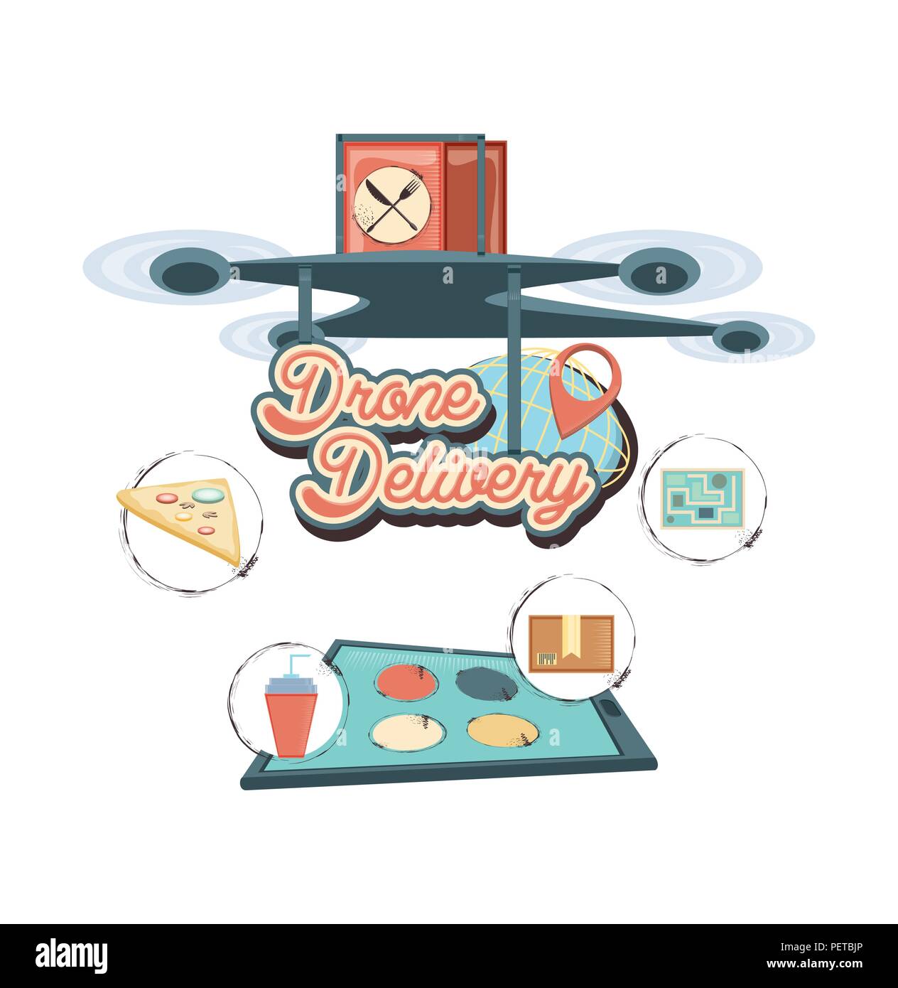 drone service set icons vector illustration design Stock Vector Image ...
