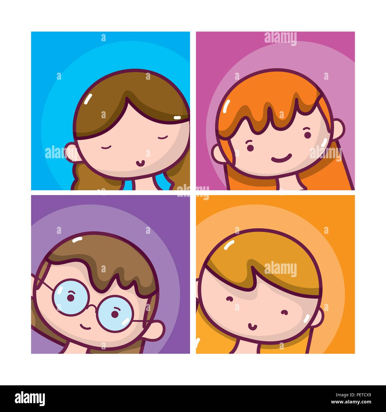 Set of girls avatar Stock Vector Image & Art - Alamy