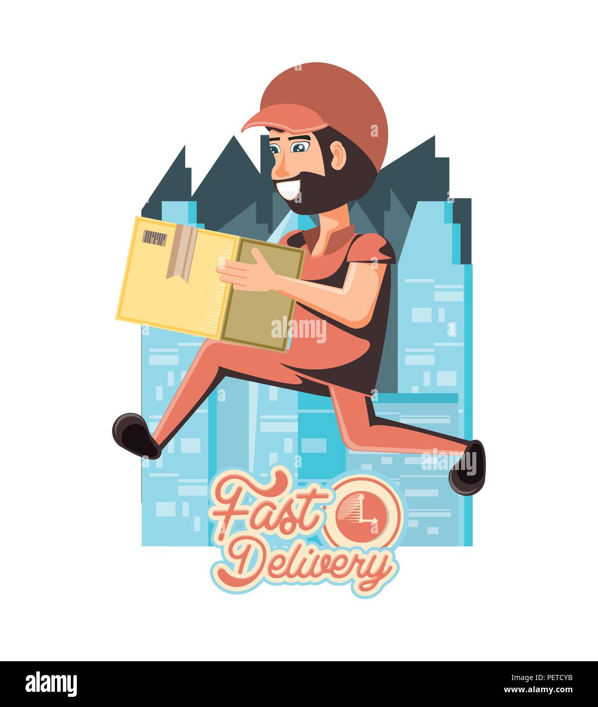 courier delivery service with box vector illustration design Stock Vector