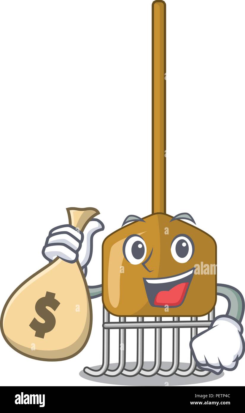 With money bag rake character cartoon style Stock Vector Image & Art ...