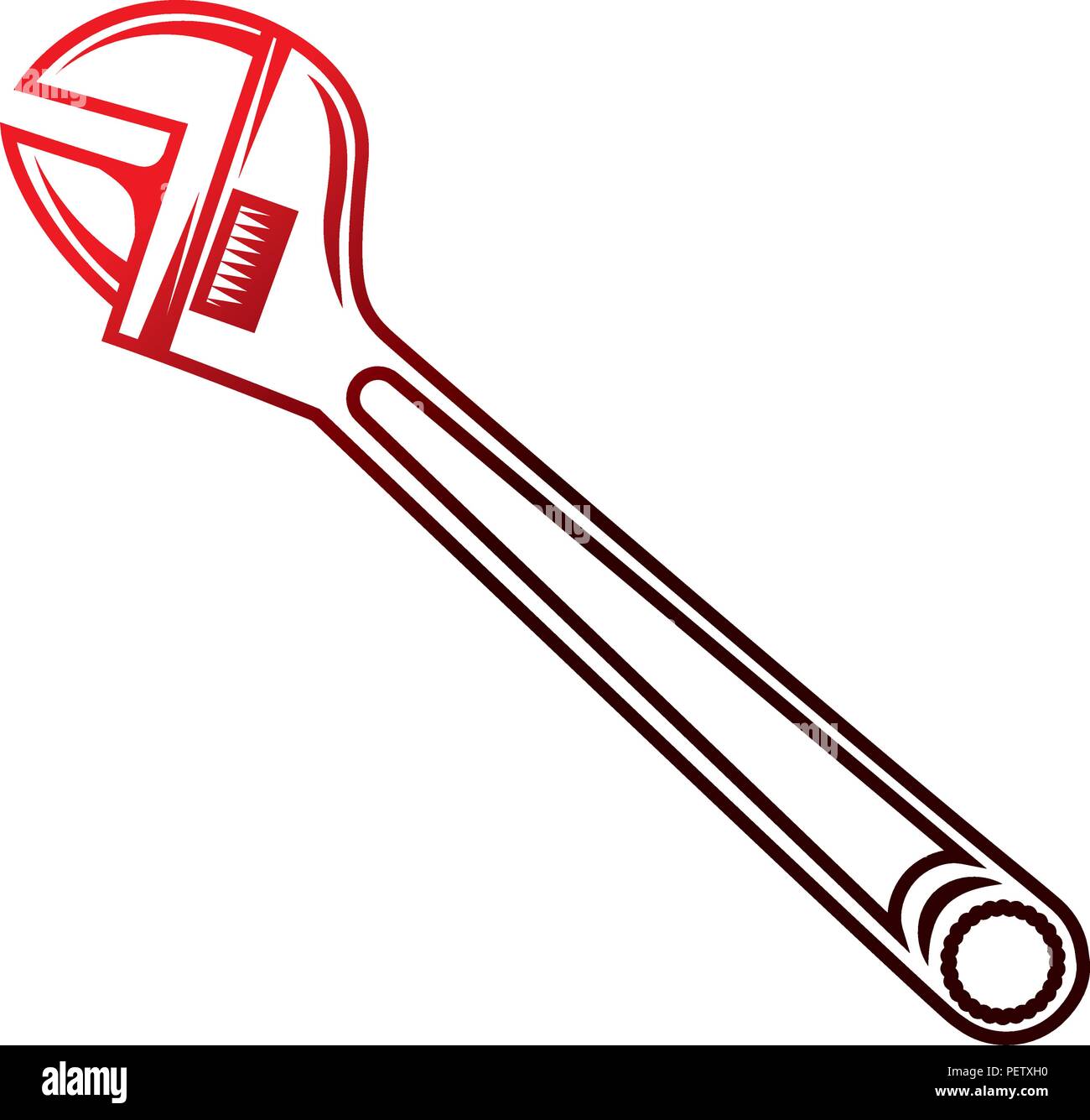 tool repair maintenance industrial adjustable wrench Stock Vector Image