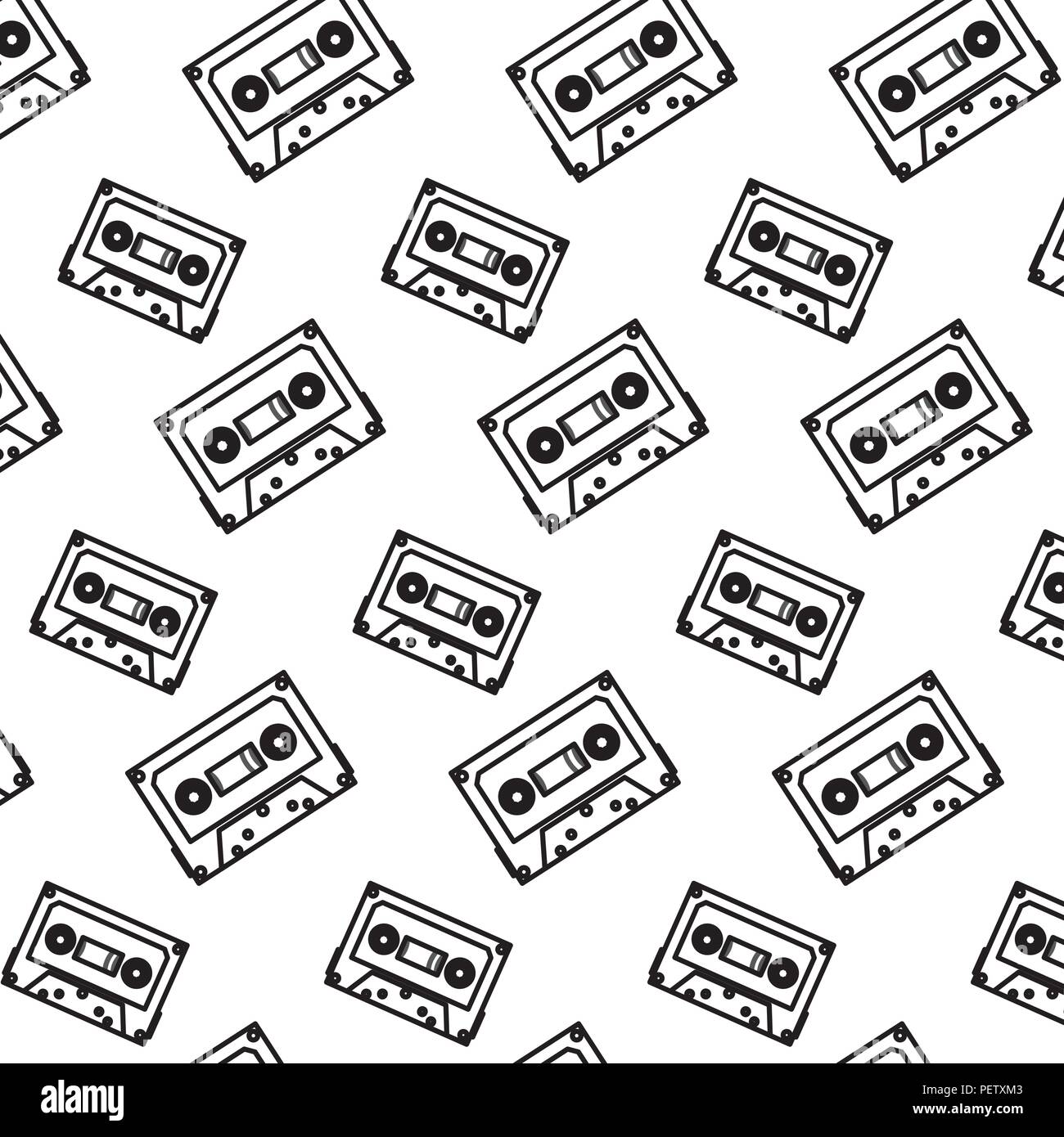 line retro cassette stereo audio background Stock Vector Image & Art ...