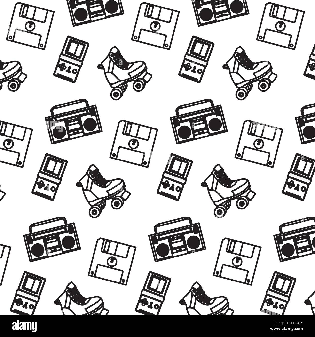 line retro thing old equipment background Stock Vector