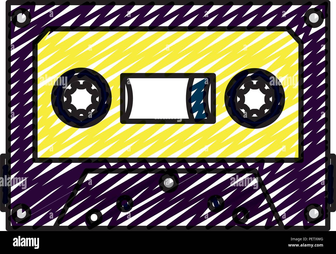 doodle retro cassette stereo audio tape Stock Vector Image & Art - Alamy