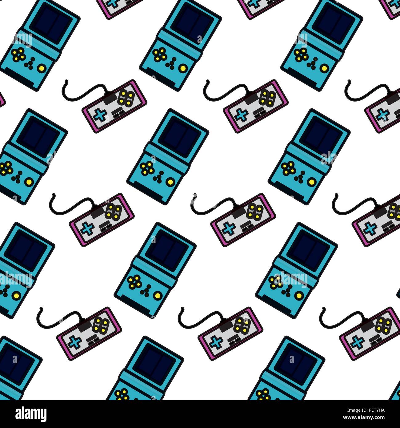 color videogame console and hand tetris background Stock Vector Image ...