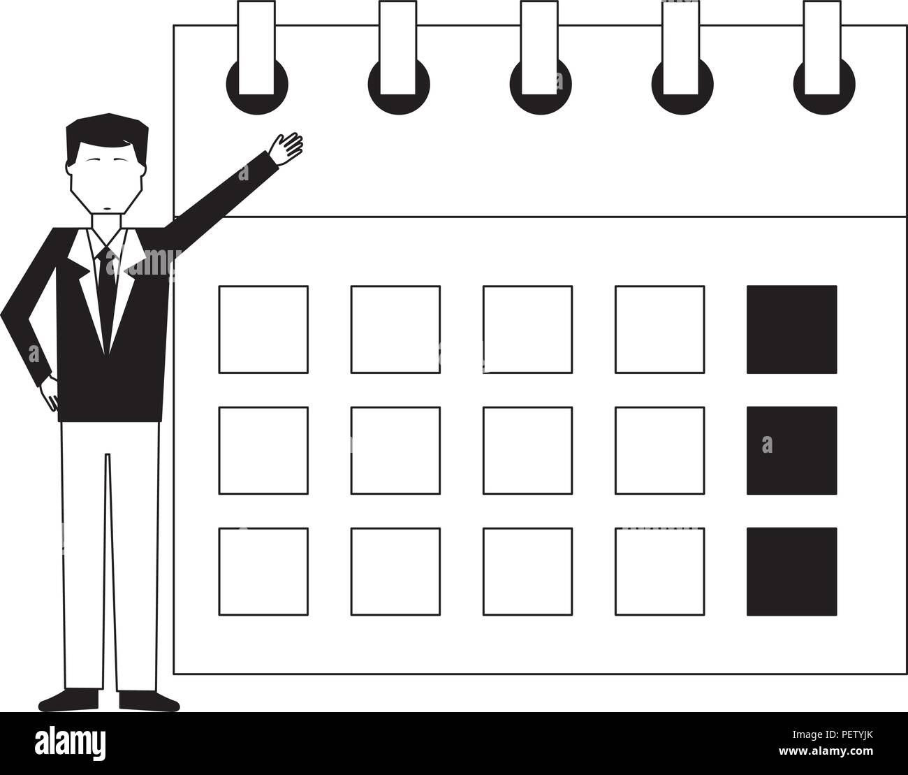 Businessman calendar avatar character hi-res stock photography and ...