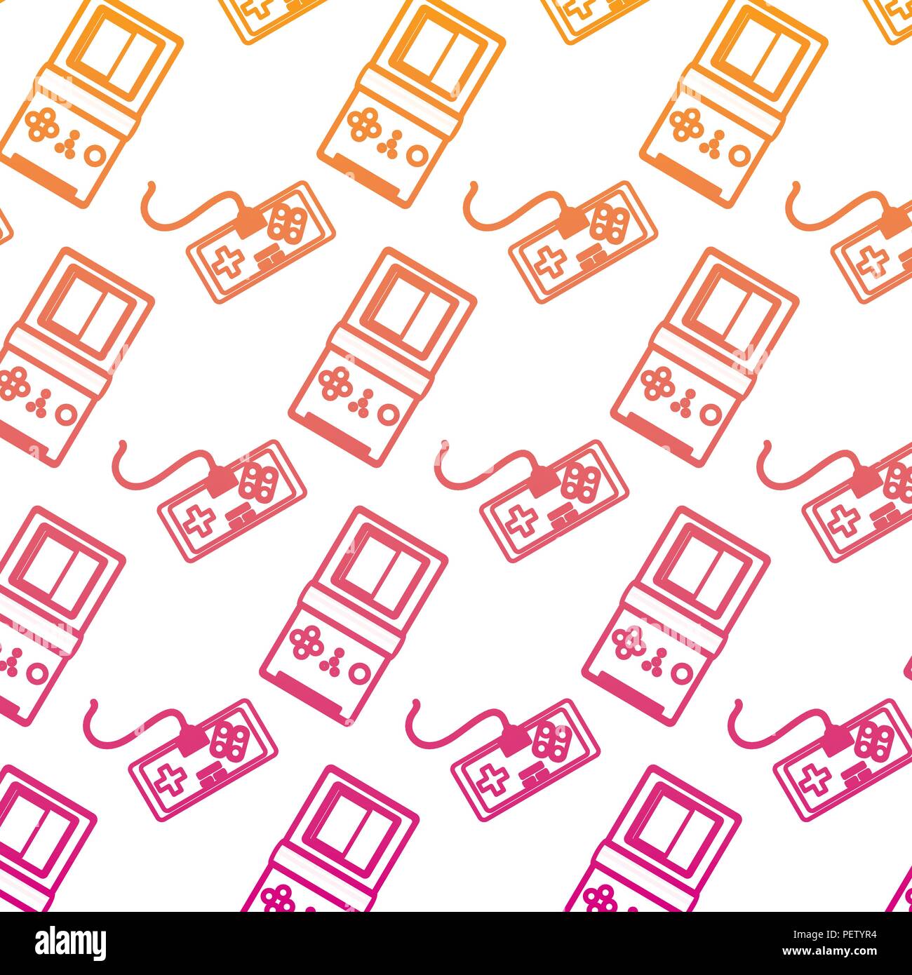 degraded line videogame console and hand tetris background Stock Vector ...