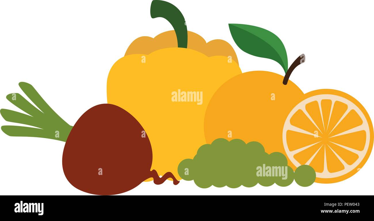 fresh fruits and vegetables vector illustration design Stock Vector ...