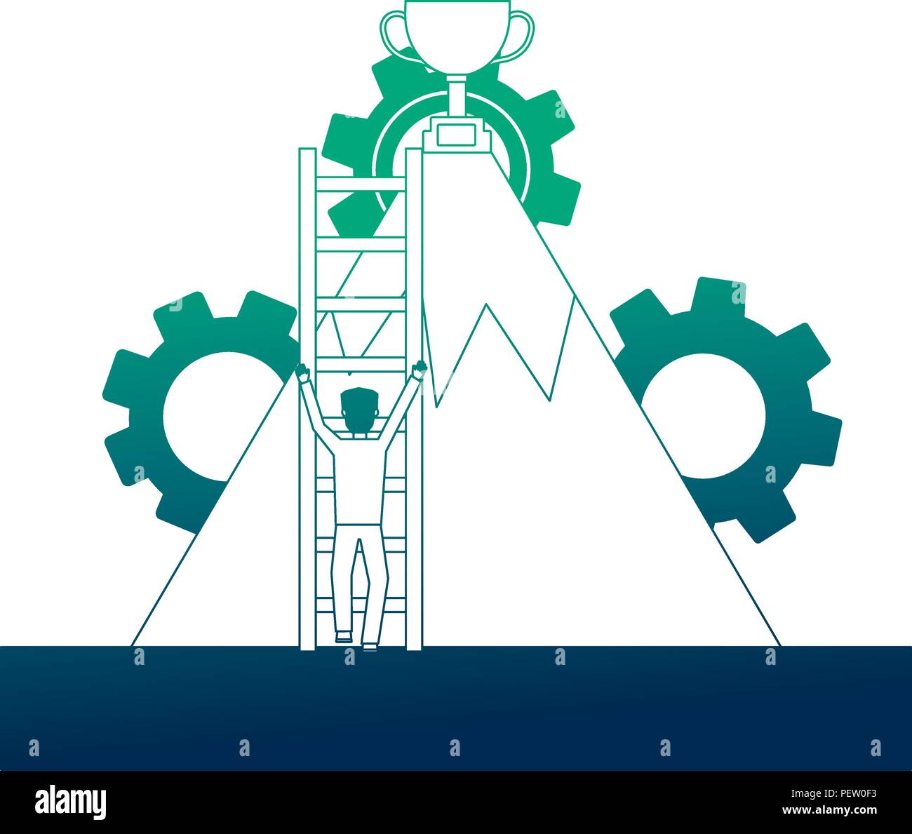 Help climbing success stairs vector hi-res stock photography and images ...
