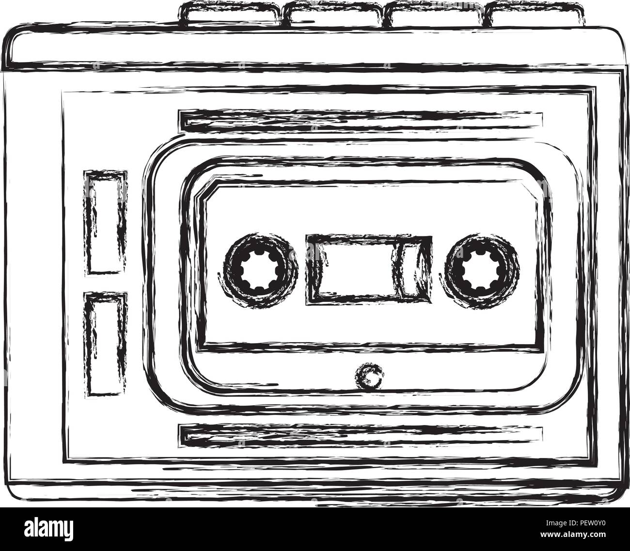grunge plastic cassette tape retro stereo Stock Vector Image & Art - Alamy