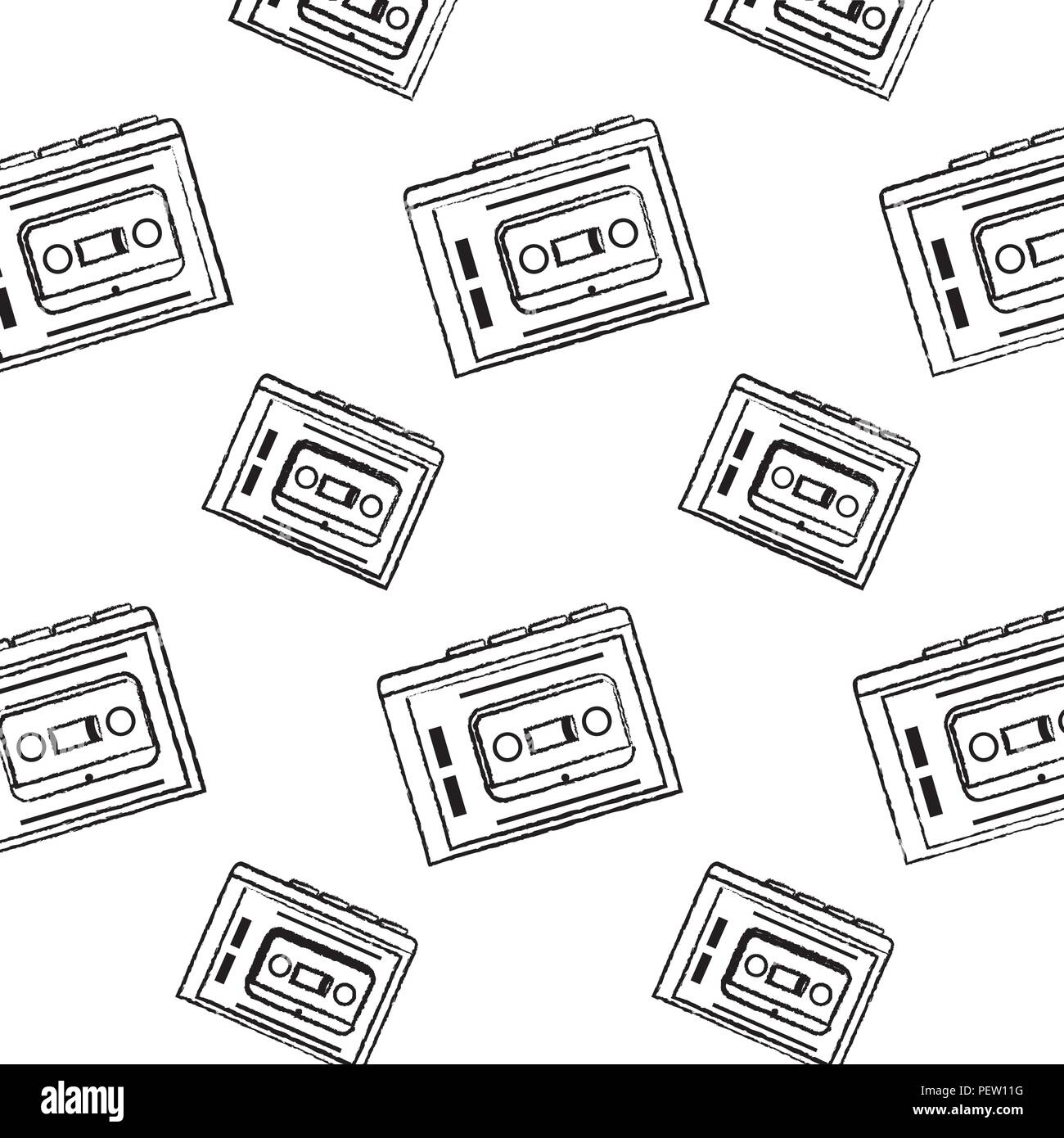 grunge plastic cassette tape stereo background Stock Vector Image & Art ...