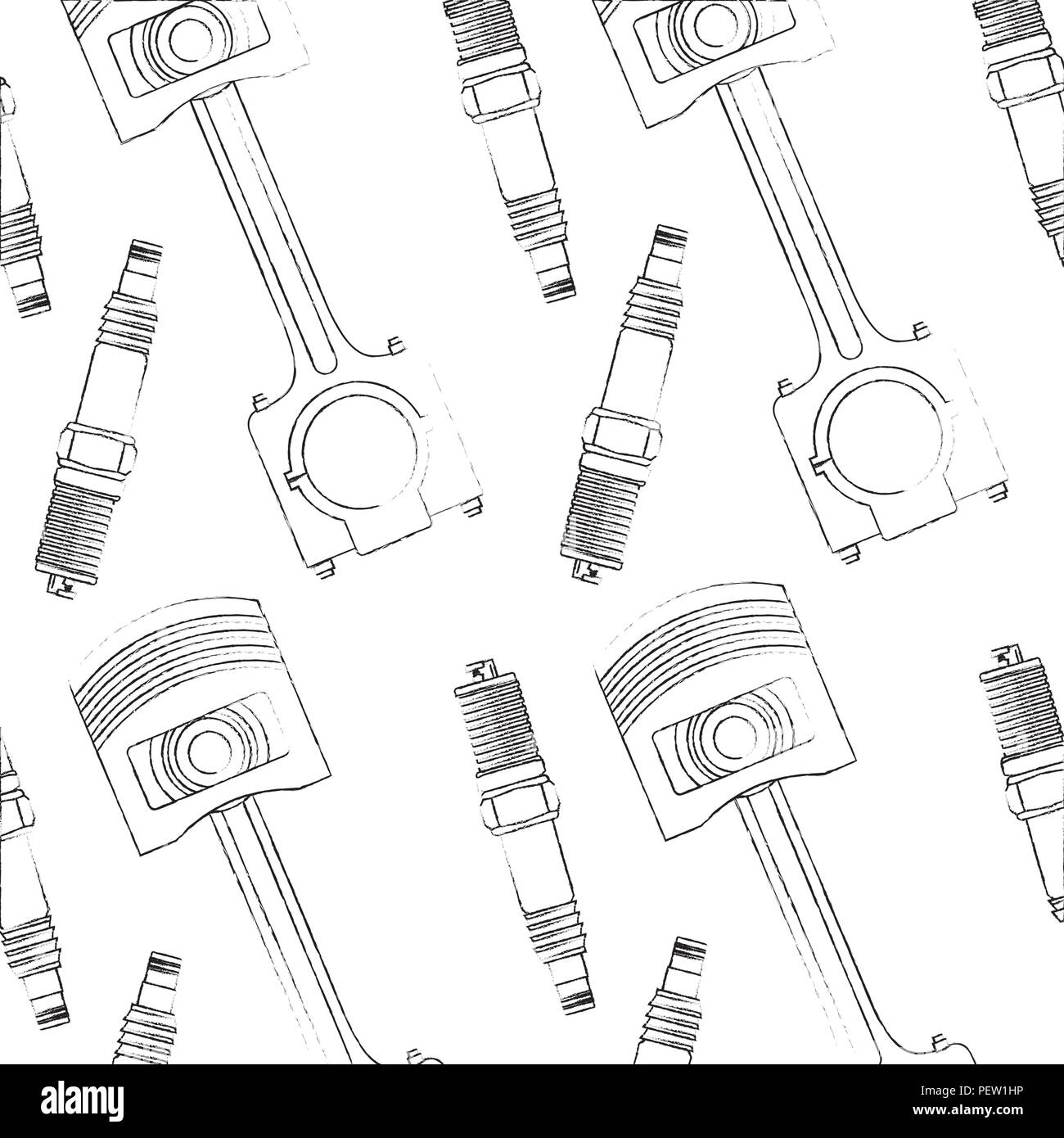 spark plug engine and piston pattern Stock Vector Image & Art Alamy