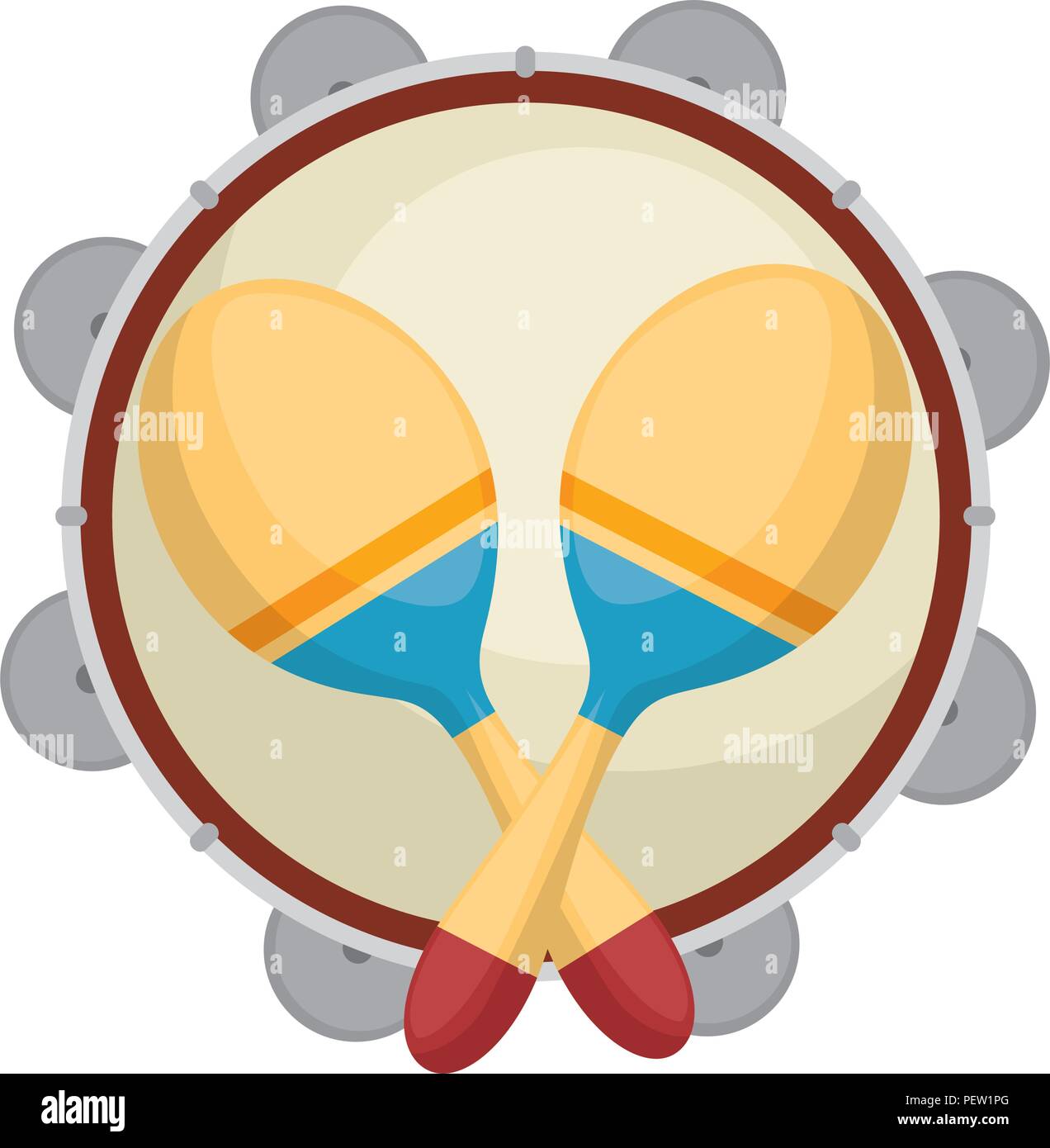 tambourine and maracas musical instruments vector illustration design