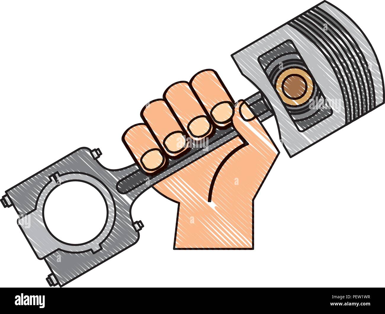 hand with piston engine piece icon Stock Vector Image & Art Alamy