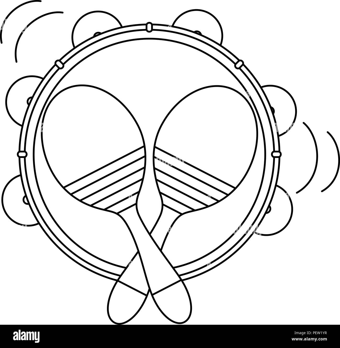 tambourine and maracas musical instruments vector illustration design