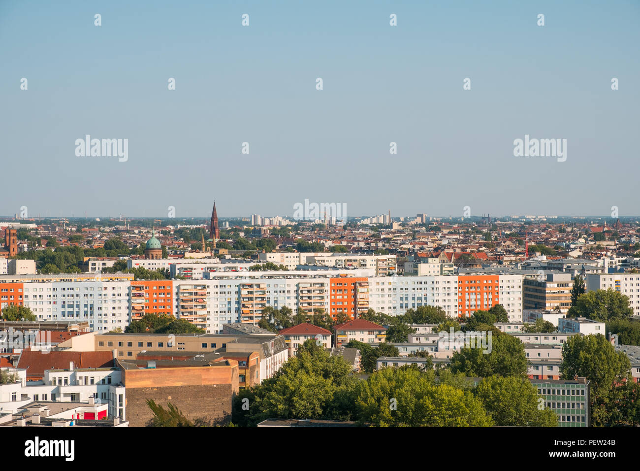 sky above Berlin city skyline and blue sky Stock Photo