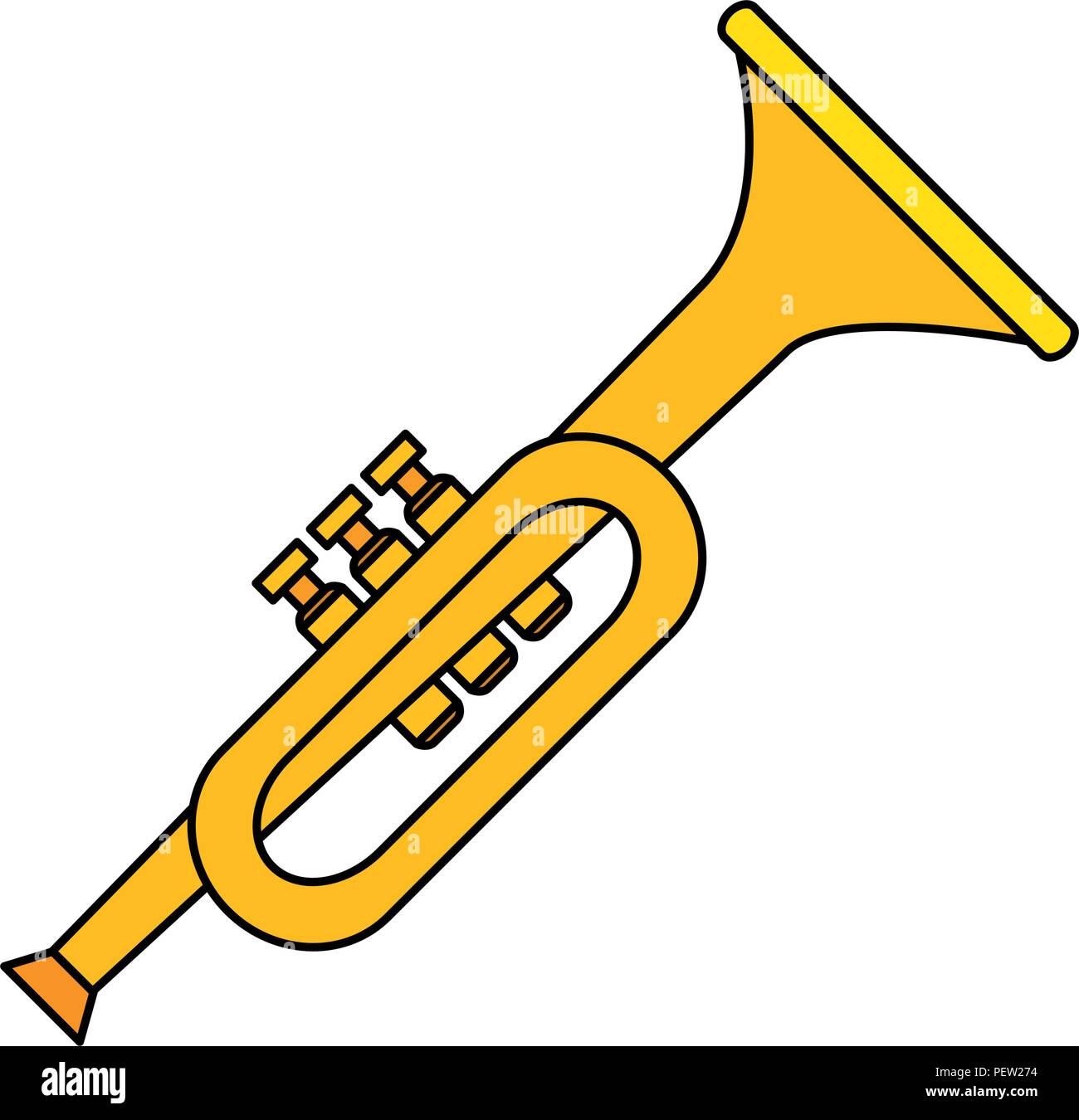 trumpet instrument musical icon vector illustration design Stock Vector ...