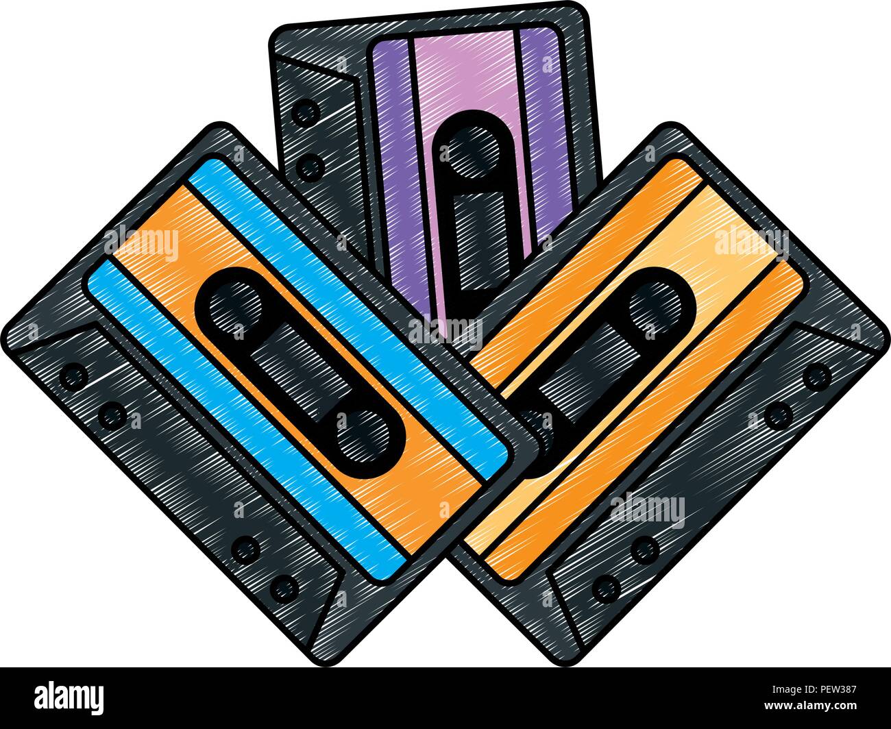 cassettes music isolated icons vector illustration design Stock Vector ...