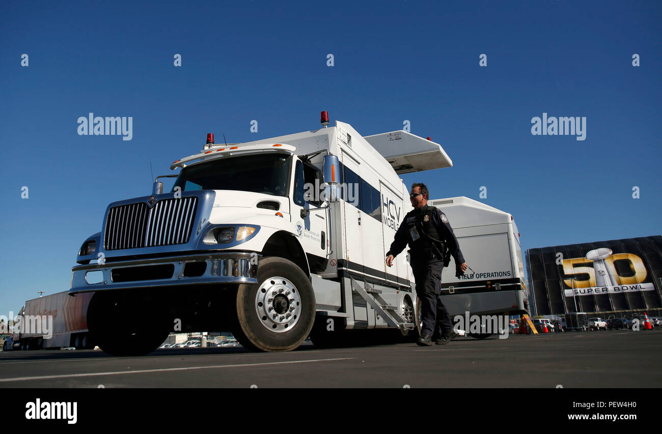 A U.S. Customs and Border Protection non-intrusive inspection vehicle ...