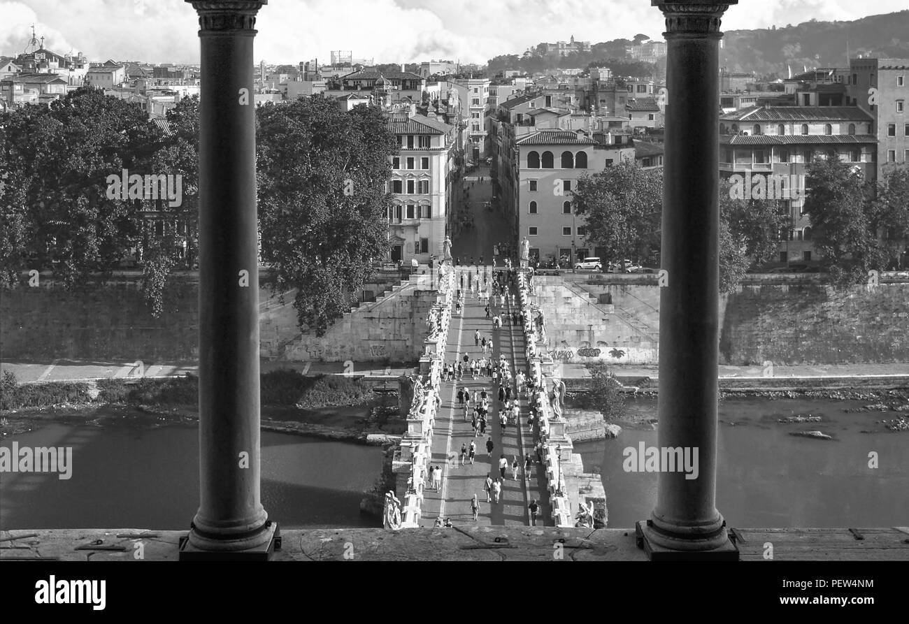 Rome city in black and white Stock Photo - Alamy