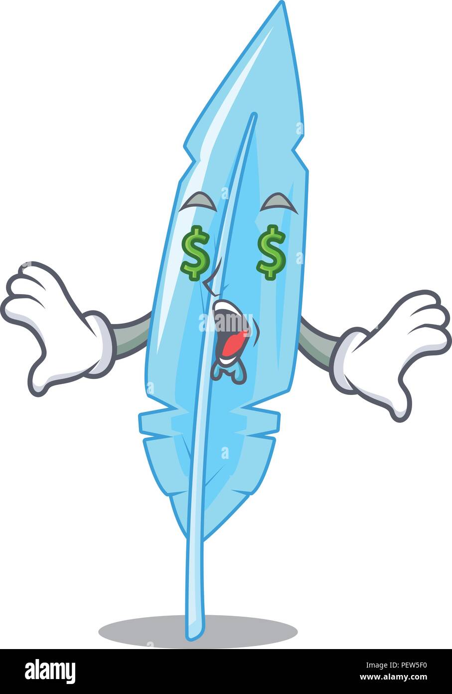 Money eye feather mascot cartoon style Stock Vector Image & Art - Alamy
