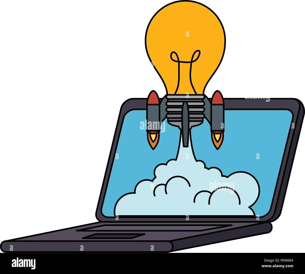 bulb rocket launcher in laptop Stock Vector Image & Art - Alamy