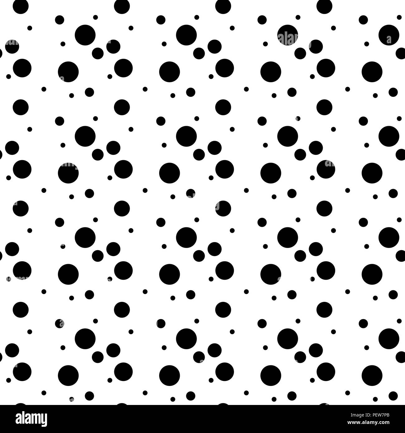 Abstract geometric polka dot seamless. Black circle pattern on white ...