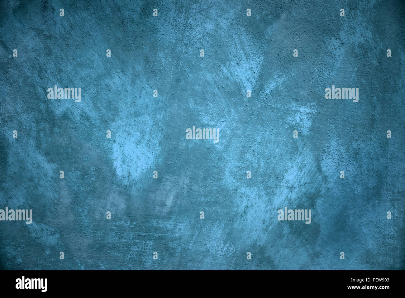 Old stucco plaster blue painted wall abstract background Stock Photo