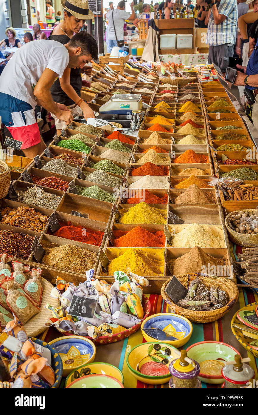 The Provencel Market in Antibes, France. Stock Photo
