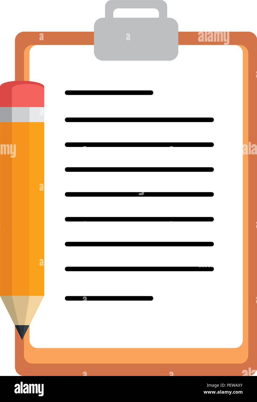 clipboard checklist with pencil Stock Vector Image & Art - Alamy