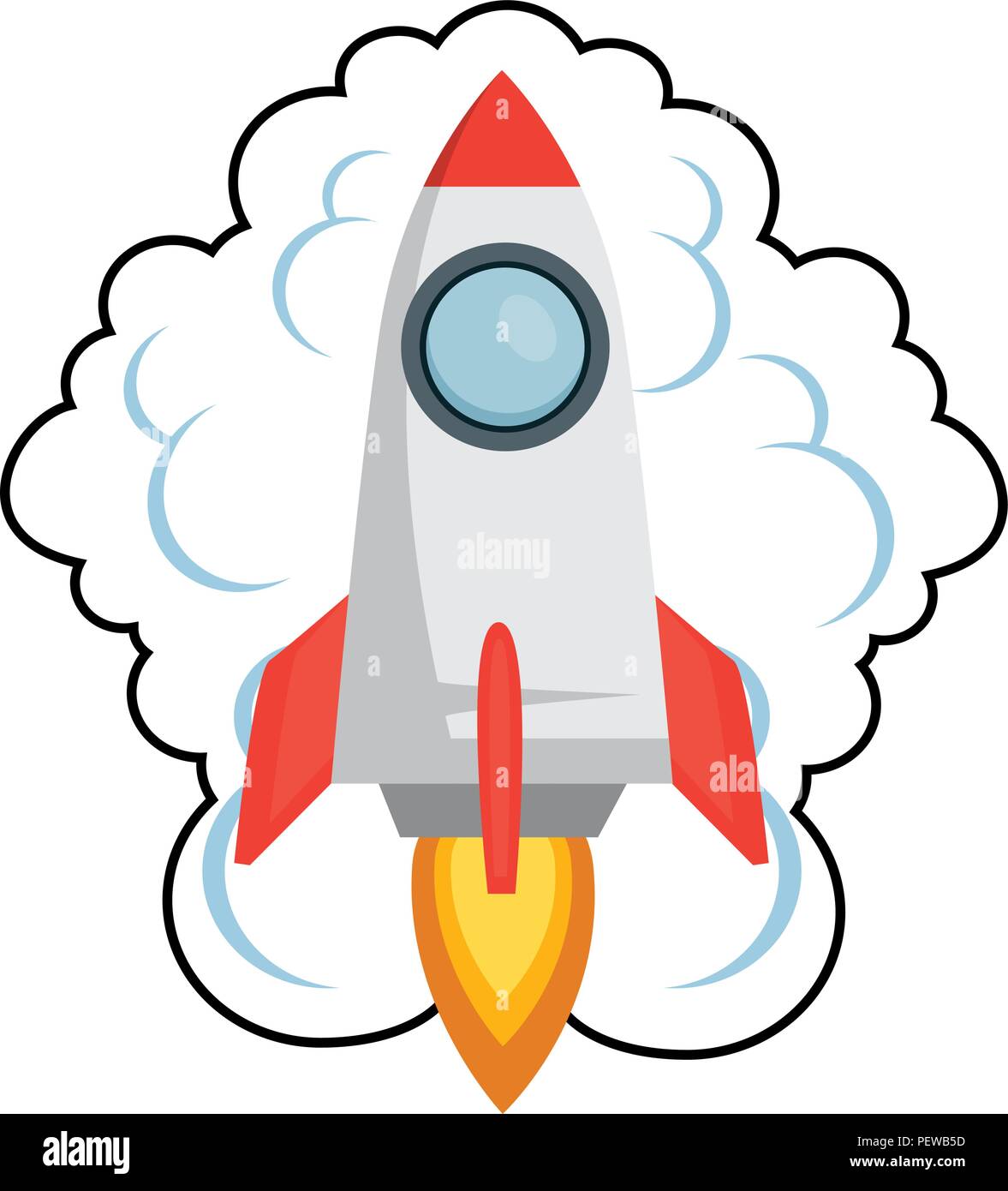 rocket start up with smoke Stock Vector Image & Art - Alamy