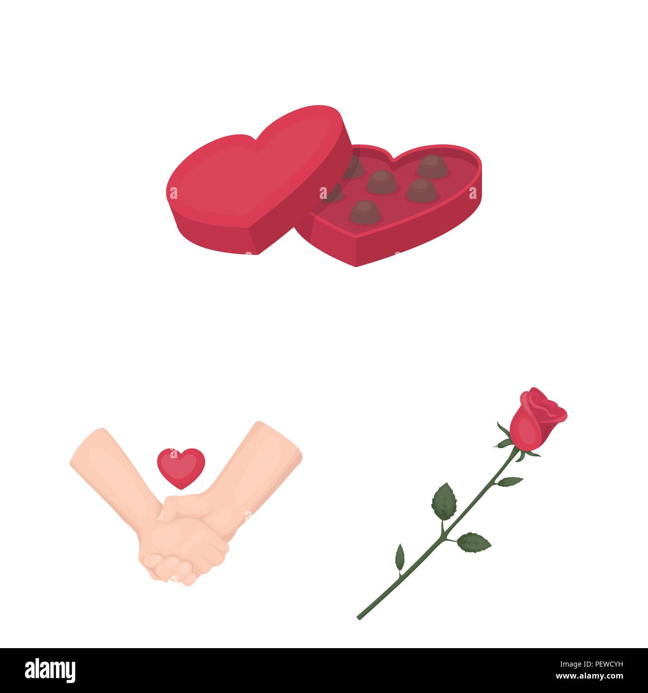 Romantic relationship cartoon icons in set collection for design. Love ...