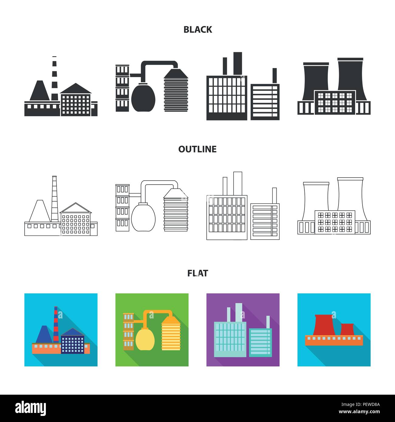 Industry, production.Factory set collection icons in black,flat,outline ...