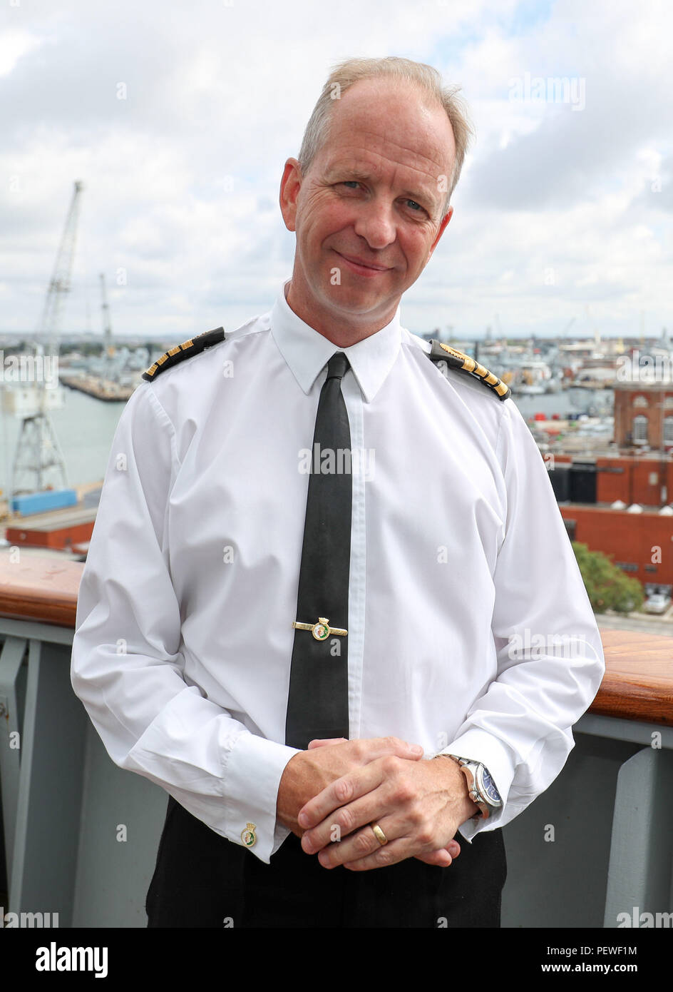 EMBARGOED TO 0001 SATURDAY AUGUST 18 Commanding officer of HMS Queen