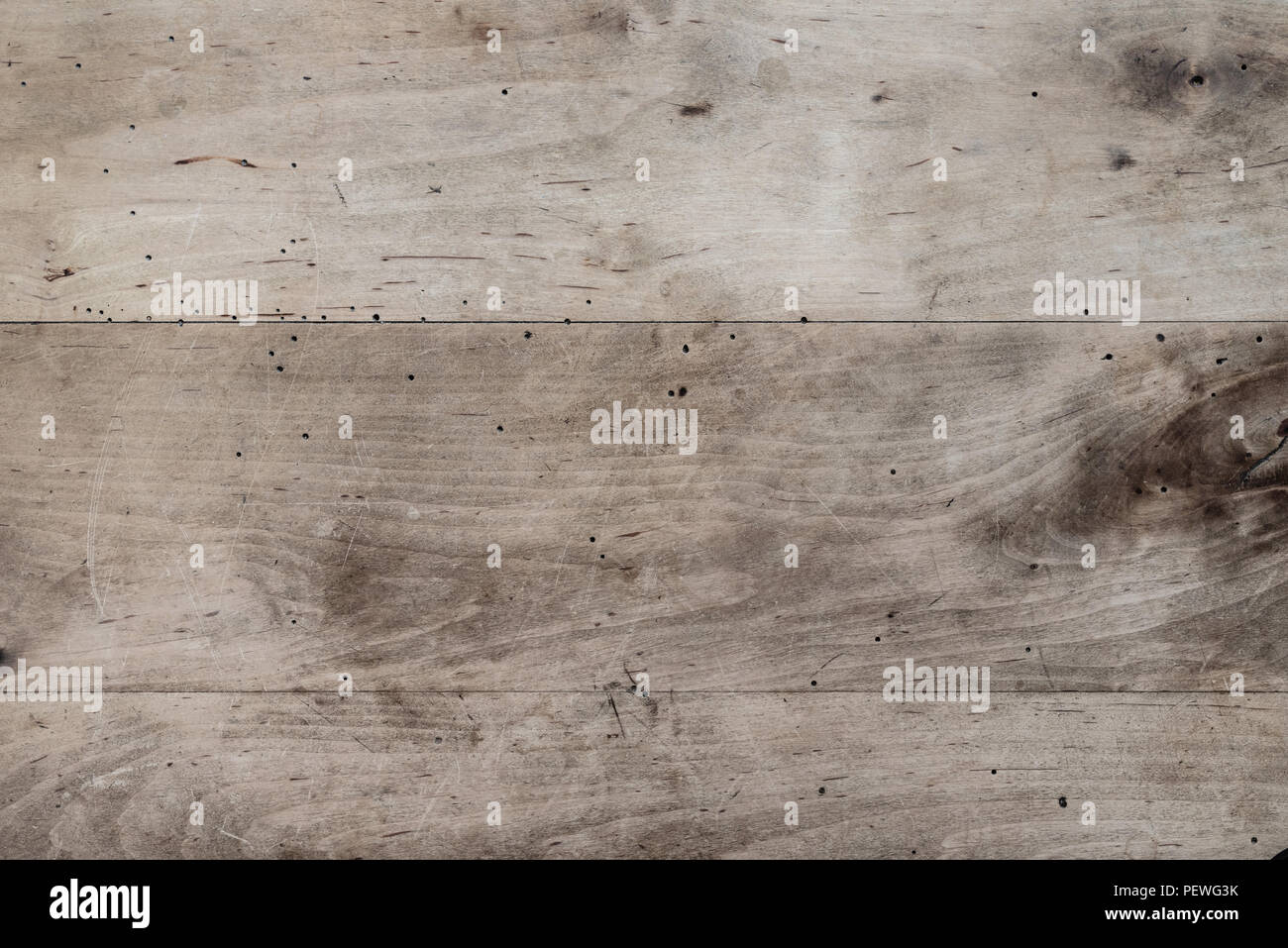 directly above shot of rustic wooden table background Stock Photo