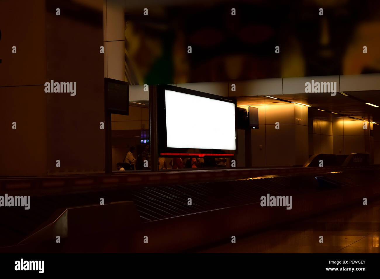 Blank Billboard in a airport lobby Stock Photo