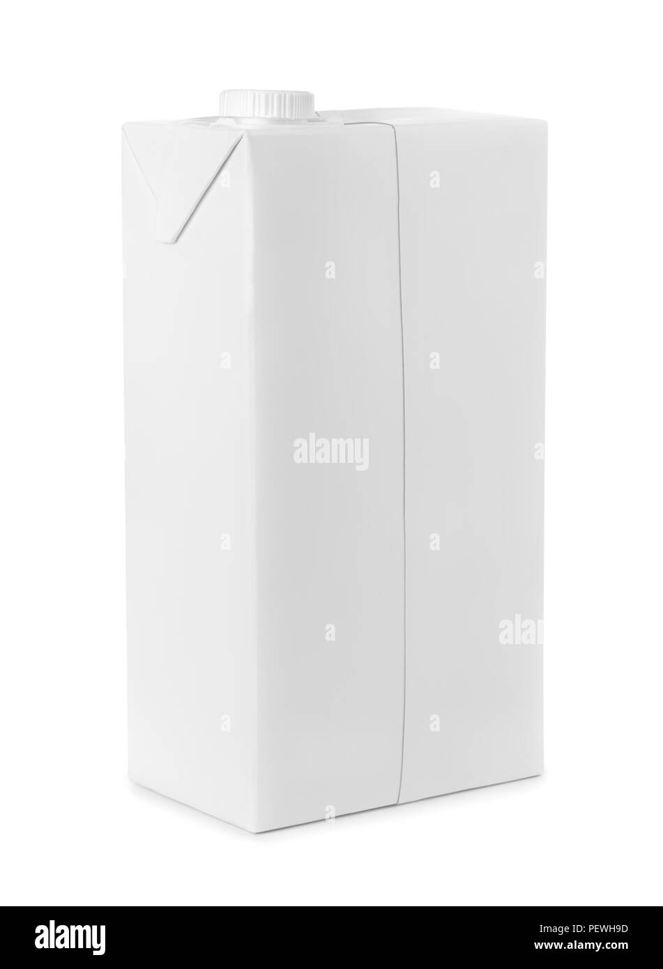 Blank beverage carton box isolated on white Stock Photo