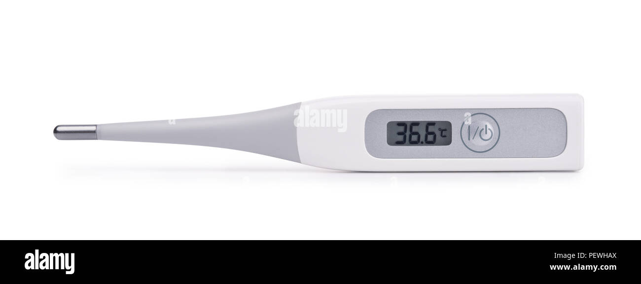 Electronic medical thermometer isolated on white Stock Photo