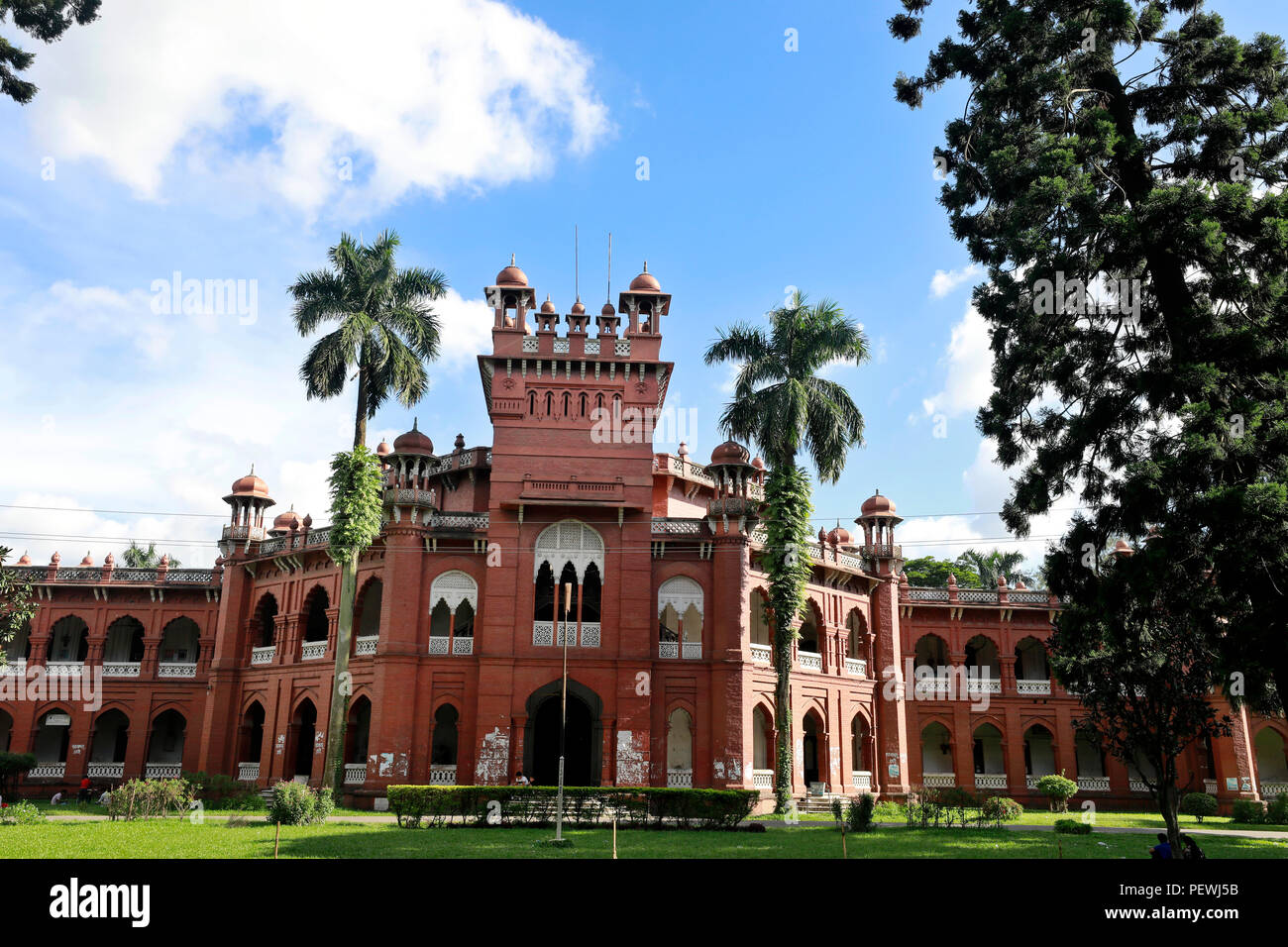 Dhaka, Bangladesh - August 15, 2018: The Curzon Hall is a British Raj-era building and home of the Faculty of Science at the University of Dhaka. The  Stock Photo