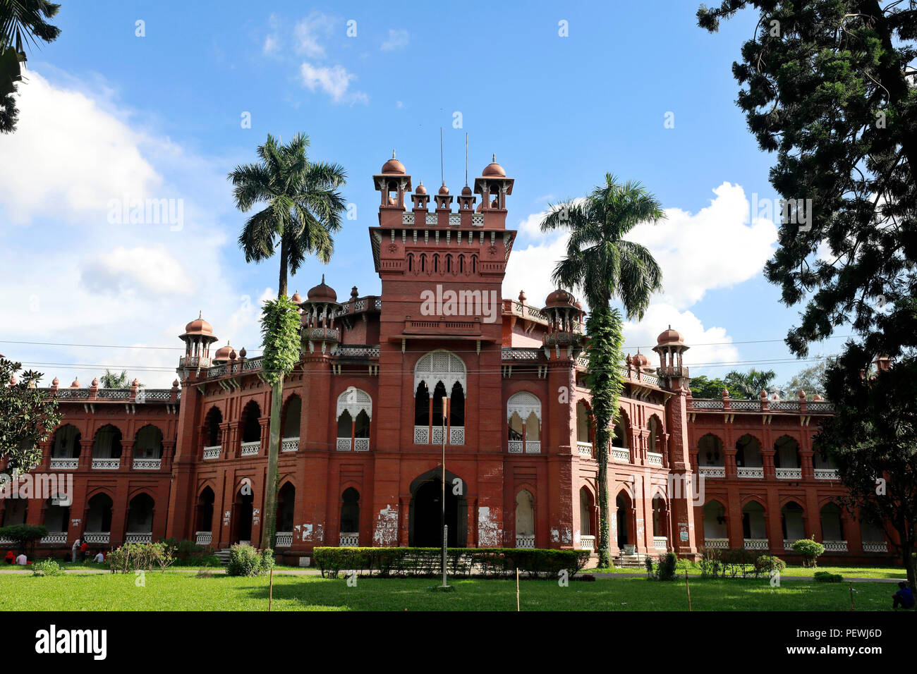 Dhaka, Bangladesh - August 15, 2018: The Curzon Hall is a British Raj-era building and home of the Faculty of Science at the University of Dhaka. The  Stock Photo