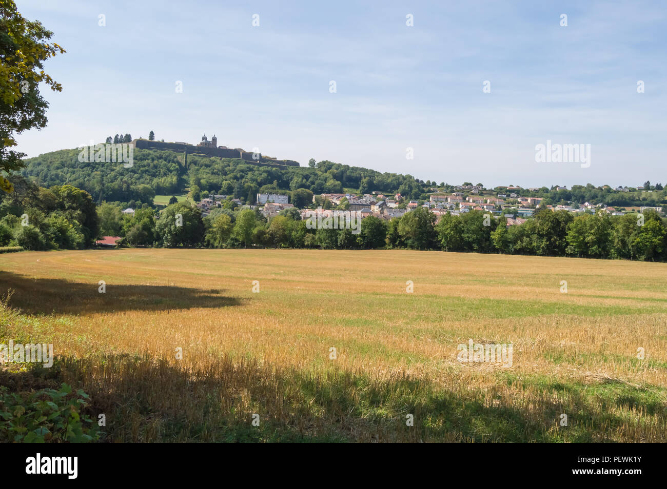 View of the citadel and the city of Montmédy in the department of Meuse in France Stock Photo