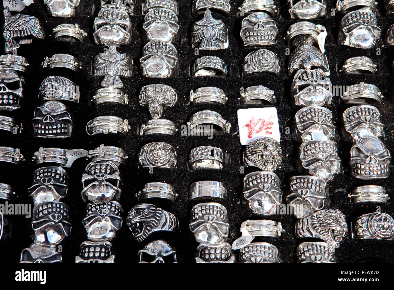 Shop for gothic rings, Germany, Europe Stock Photo