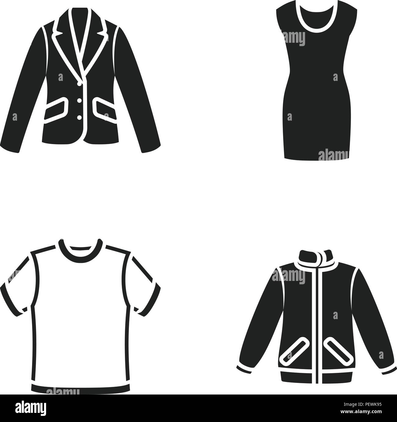 Men Clothing Vector Icon Set Line Style Stock Illustration - Download Image  Now - Clothing, Garment, Shirt - iStock